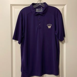 Washington Huskies Cutter & Buck DryTec purple polo. Size M
